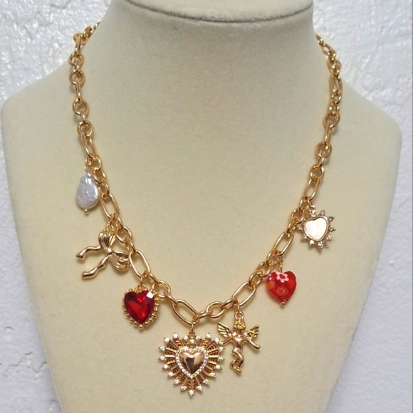 Piper-k 18+3" Necklace Cubic Zirconia  Glass Stones Natural Shell - Picture 2 of 6